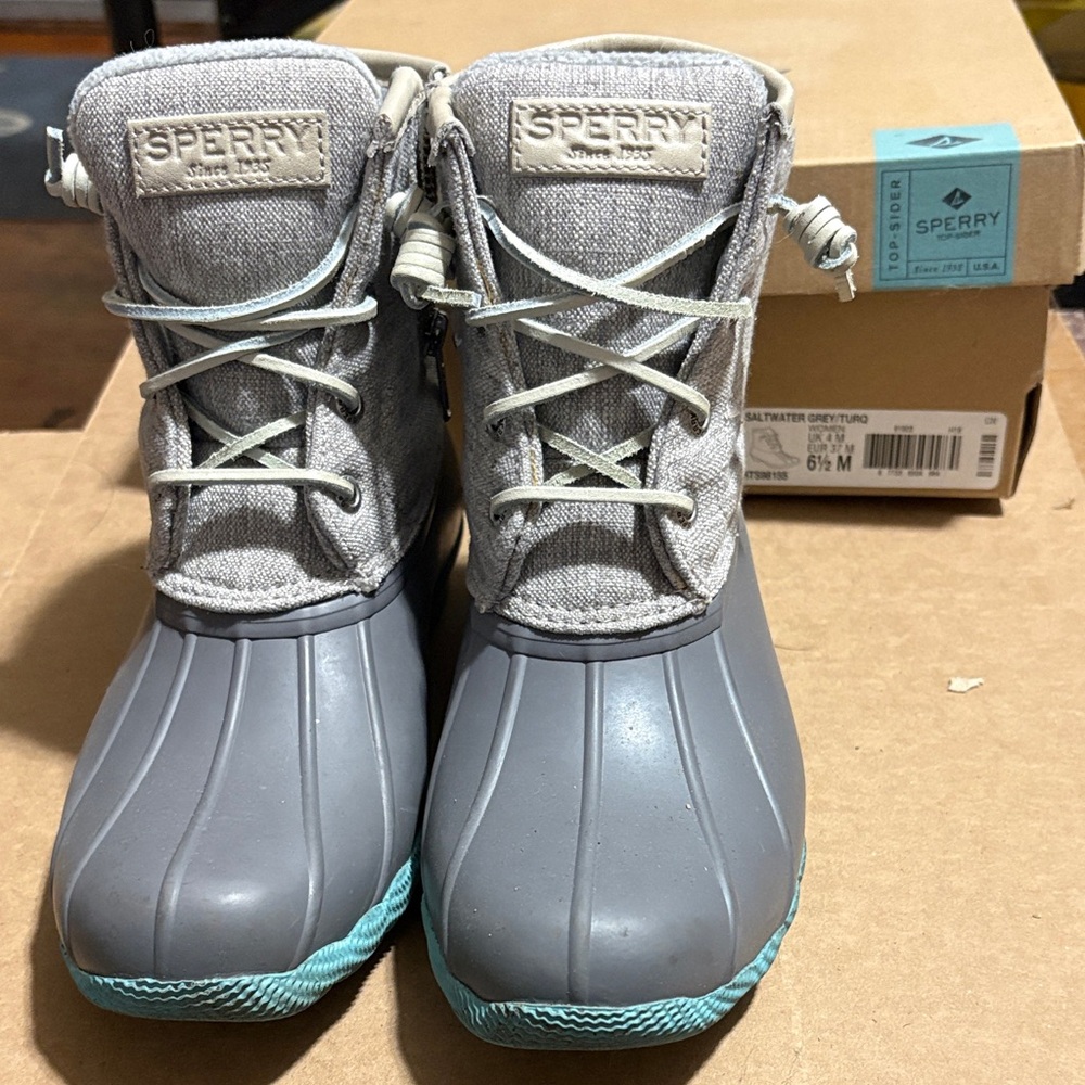 Sperry Women's Saltwatwr Grey/Turquoise